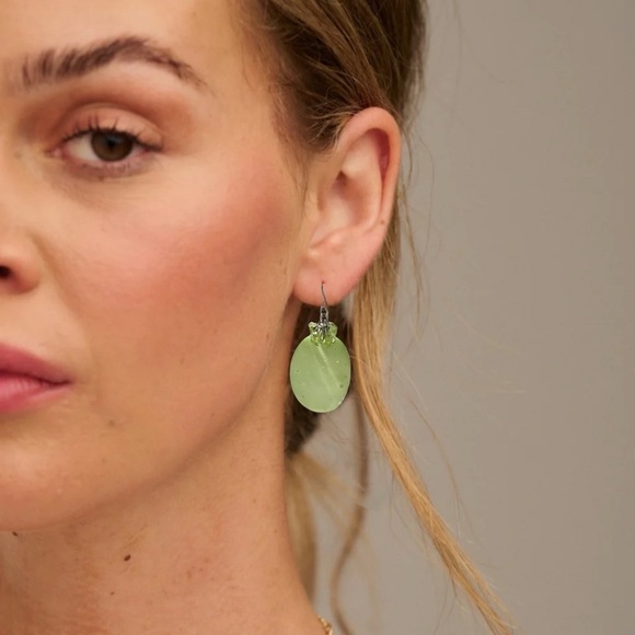 Bohemian Style Opulently Oasis Green Earrings - Picture 2 of 5